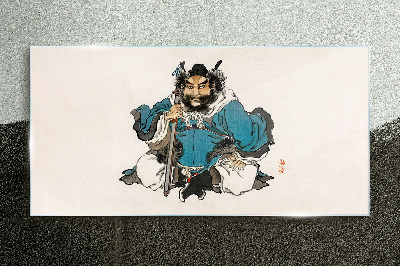 Schilderij op glas Meester in het blauwe gewaad