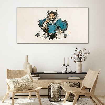 Schilderij op glas Meester in het blauwe gewaad