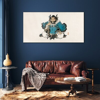 Schilderij op glas Meester in het blauwe gewaad