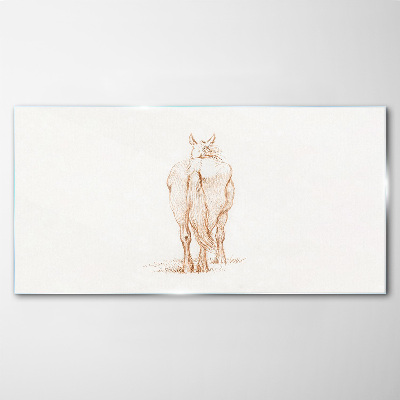 Schilderij op glas De rug van het paard heeft een delicate tint