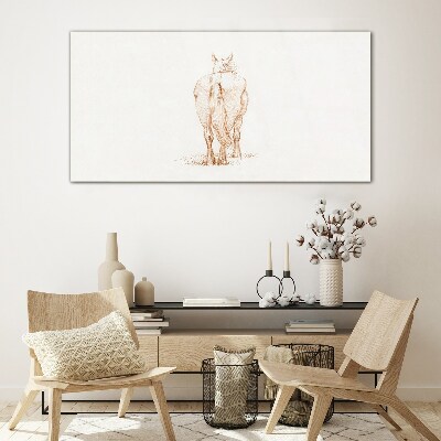 Schilderij op glas De rug van het paard heeft een delicate tint