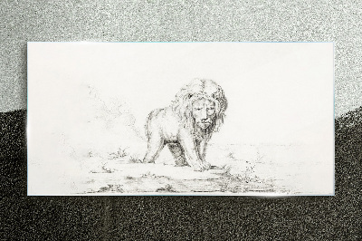 Glas foto Leeuw in contemplatie