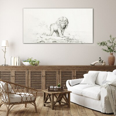 Glas foto Leeuw in contemplatie