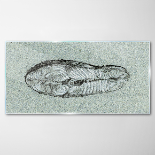 Glas foto Abstracte vorm in tinten blauw