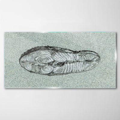 Glas foto Abstracte vorm in tinten blauw