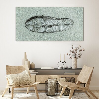 Glas foto Abstracte vorm in tinten blauw