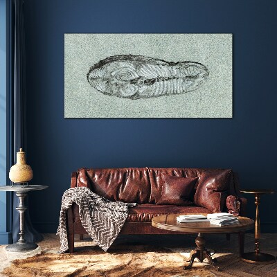 Glas foto Abstracte vorm in tinten blauw