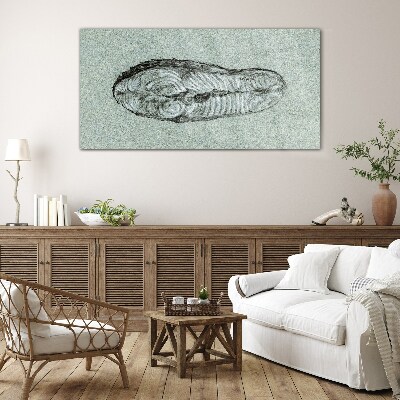 Glas foto Abstracte vorm in tinten blauw