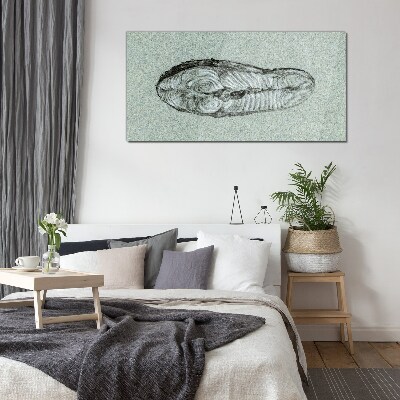 Glas foto Abstracte vorm in tinten blauw