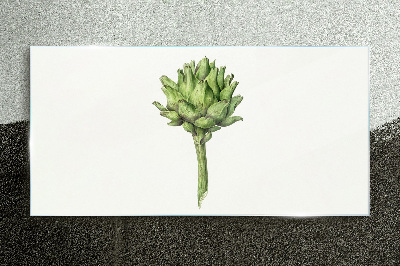 Glas foto Groene artisjok op een witte achtergrond