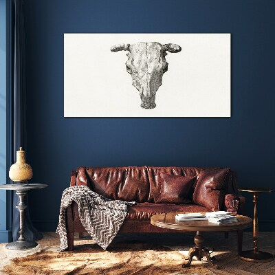 Schilderij op glas Schedel op een witte achtergrond