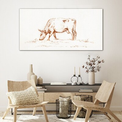 Glas foto Koe in de wei