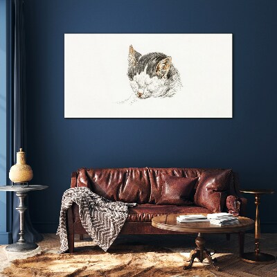 Foto op glas De droom van de kat