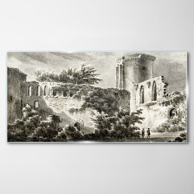 Foto op glas Ruïnes in het landschap