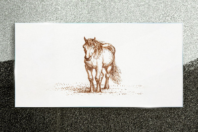 Schilderij op glas Een paard in de wei