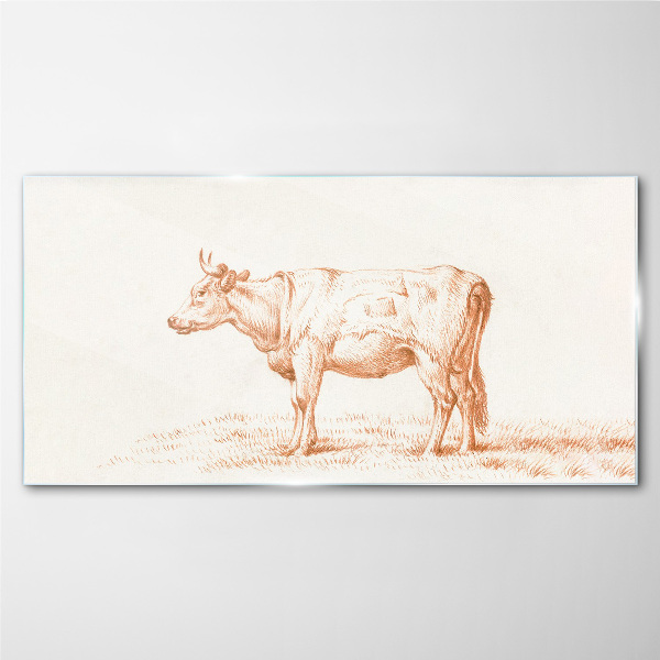 Glas foto Een koe op gras