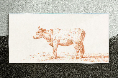 Glas foto Een koe op gras