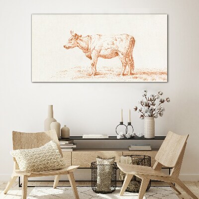 Glas foto Een koe op gras