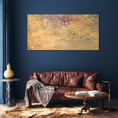 Glas foto Gouden reflecties in een abstract landschap