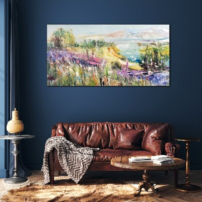 Glas foto Kleurrijk kustlandschap