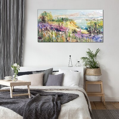 Glas foto Kleurrijk kustlandschap