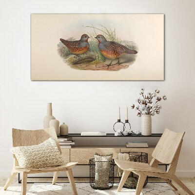 Schilderij op glas Een gevleugelde ontmoeting in het gras