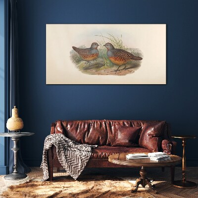 Schilderij op glas Een gevleugelde ontmoeting in het gras