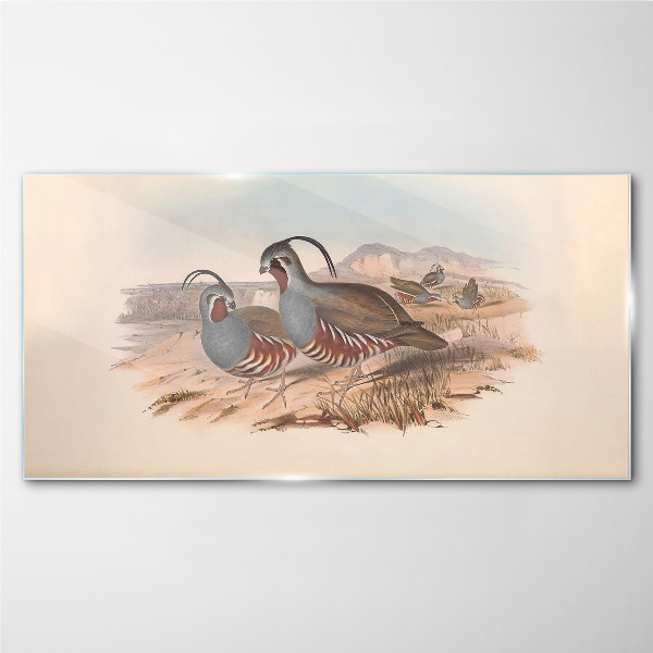 Glas foto Vogels in het landschap