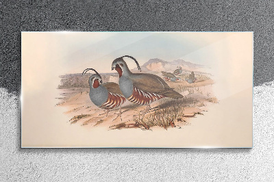 Glas foto Vogels in het landschap