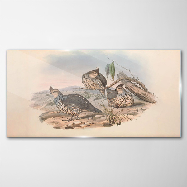 Schilderij op glas Vreedzaam vogelleven op het strand