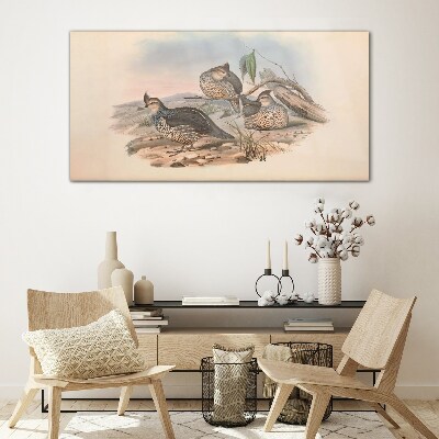 Schilderij op glas Vreedzaam vogelleven op het strand