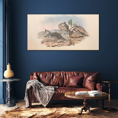 Schilderij op glas Vreedzaam vogelleven op het strand