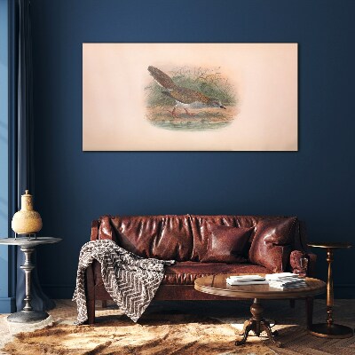 Schilderij op glas Een vogel over het water