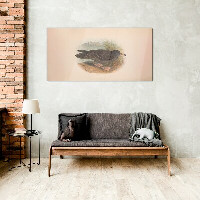 Glas foto Een vogel aan de waterkant