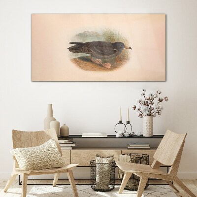 Glas foto Een vogel aan de waterkant