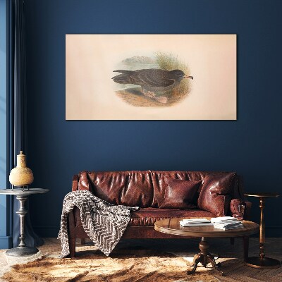 Glas foto Een vogel aan de waterkant