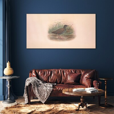 Glas foto Visser in het gras