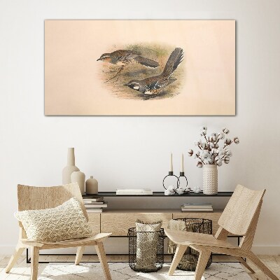 Schilderij op glas Vogels in een kwetsbare omgeving