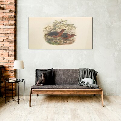 Schilderij op glas Vogels in hun natuurlijke habitat
