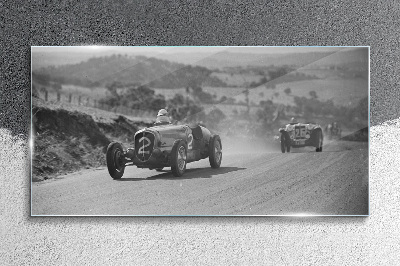 Schilderij op glas Racesensatie uit de jaren 50.