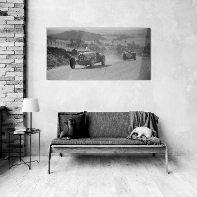 Schilderij op glas Racesensatie uit de jaren 50.