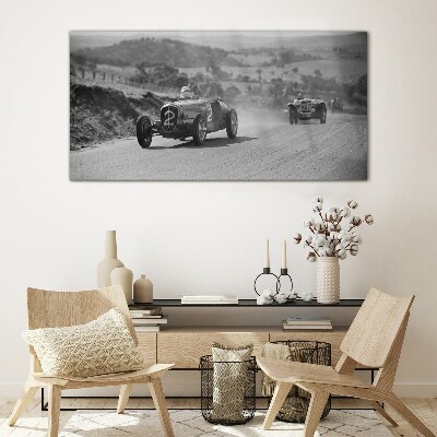 Schilderij op glas Racesensatie uit de jaren 50.