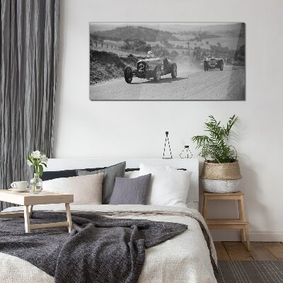 Schilderij op glas Racesensatie uit de jaren 50.