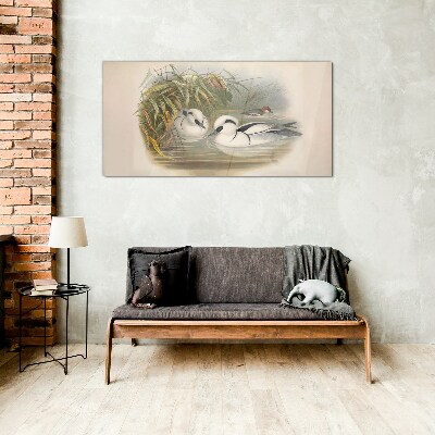 Glas foto Een idyllisch duet tussen de grassen