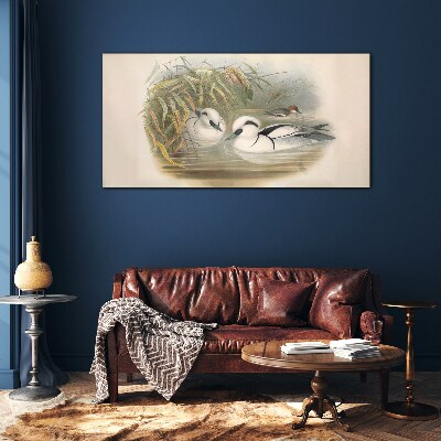 Glas foto Een idyllisch duet tussen de grassen