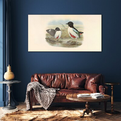 Glas foto Vogels over het water