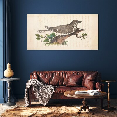 Foto op glas Koekoek op een tak