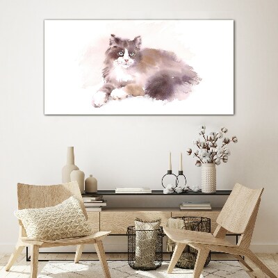 Glas foto De droom van een kat