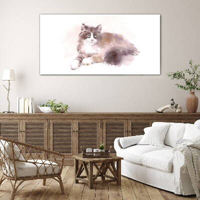 Glas foto De droom van een kat