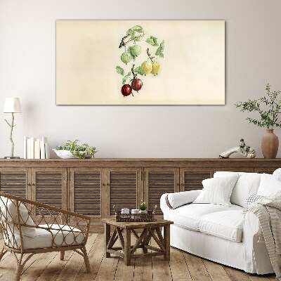 Schilderij op glas Fruit op een pastelkleurige achtergrond